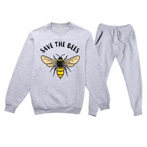 Save The Bees Save Our Planet Beekeeper Honey Earth Day Gift Premium Crewneck Sweatsuit Set