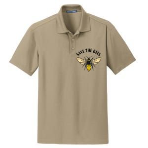 Save The Bees Save Our Planet Beekeeper Honey Earth Day Gift Dry Zone Grid Polo