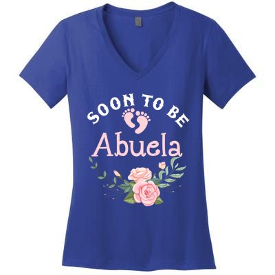 Soon To Be Abuela First Time Grandma Promoted To New Grandma Gift Women's V-Neck T-Shirt