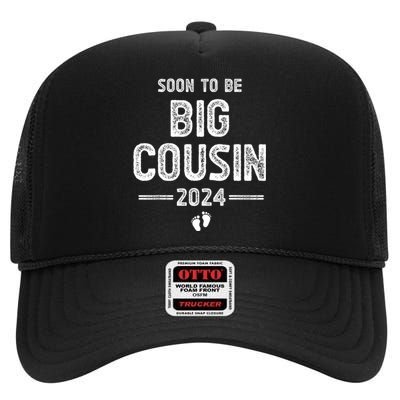 Soon To Be Big Cousin 2024 Promoted To Big Cousin High Crown Mesh Back Trucker Hat