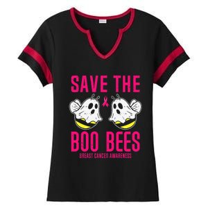 Save The Boobees Boo Bees Breast Cancer Halloween Ladies Halftime Notch Neck Tee