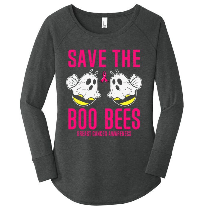 Save The Boobees Boo Bees Breast Cancer Halloween Women's Perfect Tri Tunic Long Sleeve Shirt