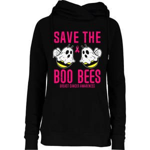 Save The Boobees Boo Bees Breast Cancer Halloween Womens Funnel Neck Pullover Hood