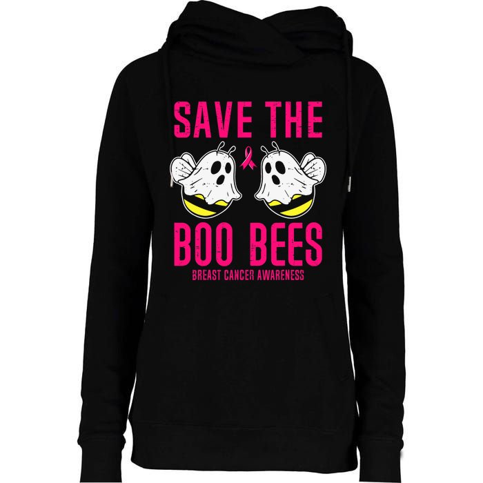 Save The Boobees Boo Bees Breast Cancer Halloween Womens Funnel Neck Pullover Hood