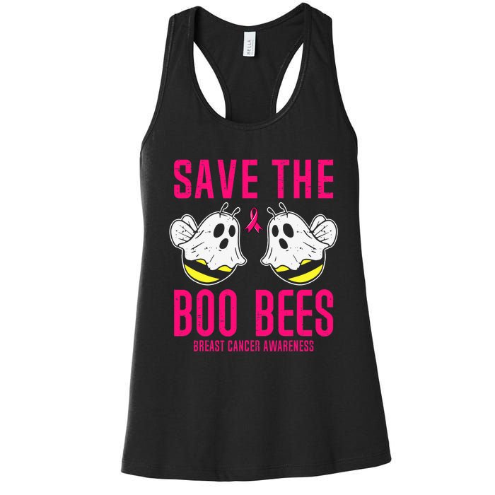 Save The Boobees Boo Bees Breast Cancer Halloween Women's Racerback Tank