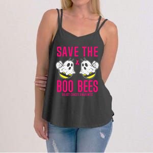 Save The Boobees Boo Bees Breast Cancer Halloween Women's Strappy Tank