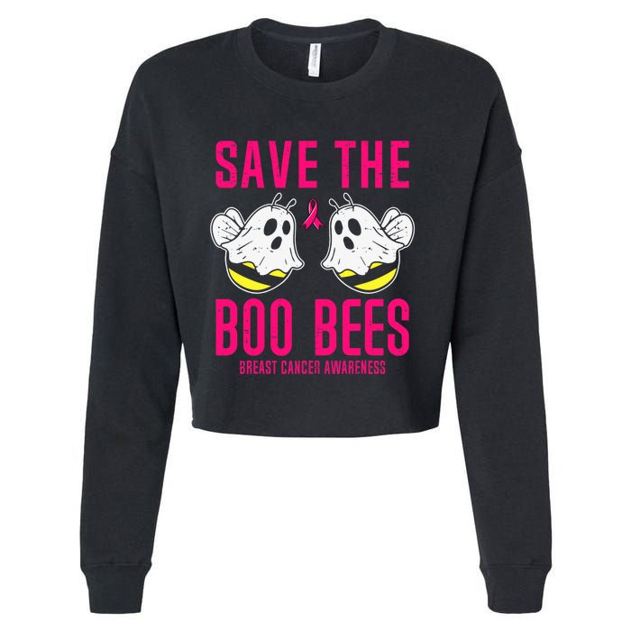 Save The Boobees Boo Bees Breast Cancer Halloween Cropped Pullover Crew