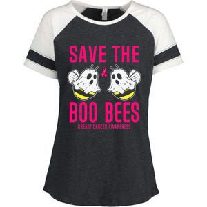 Save The Boobees Boo Bees Breast Cancer Halloween Enza Ladies Jersey Colorblock Tee