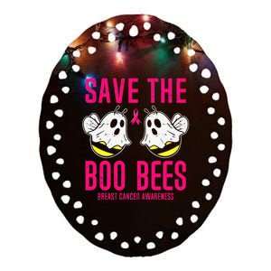 Save The Boobees Boo Bees Breast Cancer Halloween Ceramic Oval Ornament