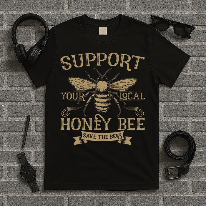 Save The Bees Local Honey Bee Support T-Shirt