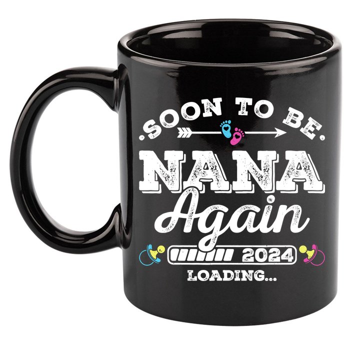 Soon To Be Nana Again 2024 Loading Pregnancy Announcement 11oz C Handle Ceramic Mug