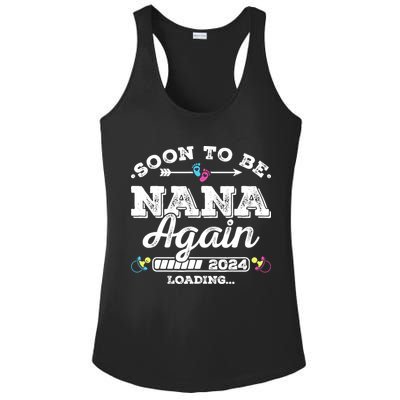 Soon To Be Nana Again 2024 Loading Pregnancy Announcement Ladies PosiCharge Competitor Racerback Tank