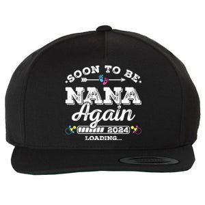 Soon To Be Nana Again 2024 Loading Pregnancy Announcement Wool Snapback Cap