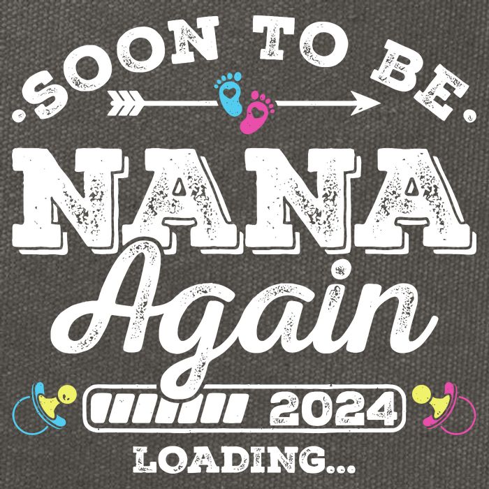 Soon To Be Nana Again 2024 Loading Pregnancy Announcement Cotton Canvas Backpack