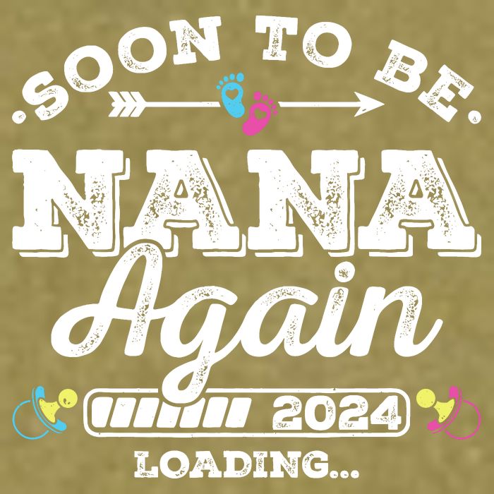 Soon To Be Nana Again 2024 Loading Pregnancy Announcement Garment-Dyed Women's Muscle Tee