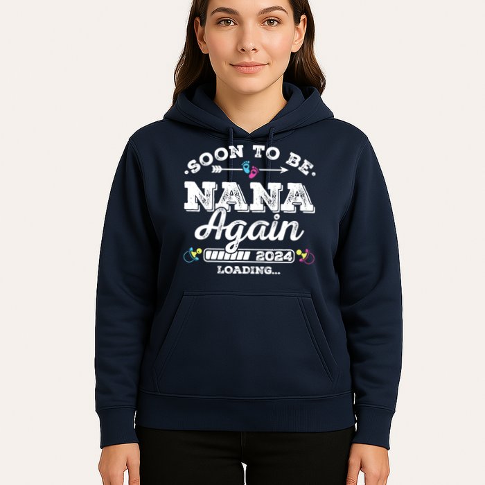 Soon To Be Nana Again 2024 Loading Pregnancy Announcement Hoodie