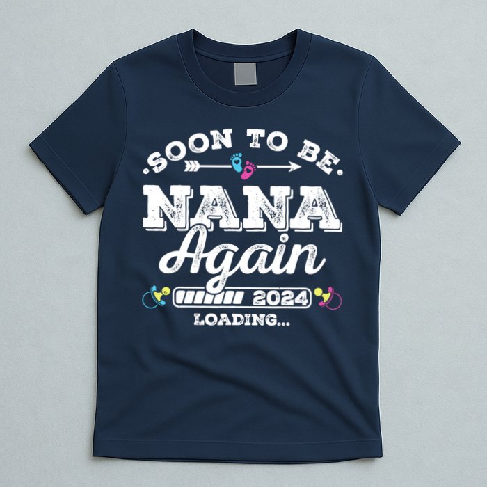 Soon To Be Nana Again 2024 Loading Pregnancy Announcement T-Shirt
