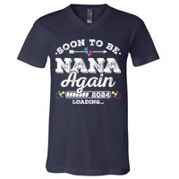 Soon To Be Nana Again 2024 Loading Pregnancy Announcement V-Neck T-Shirt