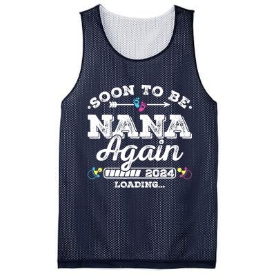 Soon To Be Nana Again 2024 Loading Pregnancy Announcement Mesh Reversible Basketball Jersey Tank