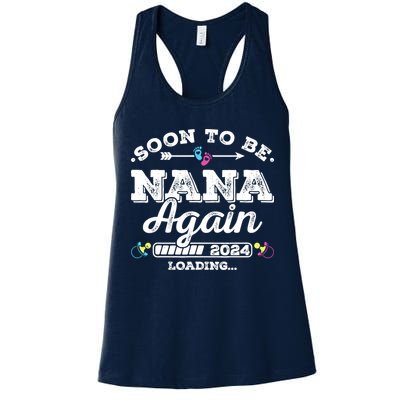 Soon To Be Nana Again 2024 Loading Pregnancy Announcement Womens Tank Top