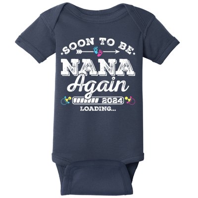 Soon To Be Nana Again 2024 Loading Pregnancy Announcement Baby Bodysuit