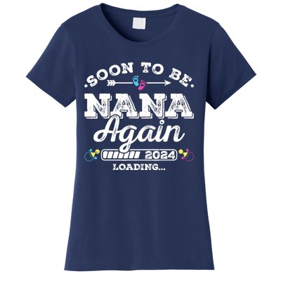 Soon To Be Nana Again 2024 Loading Pregnancy Announcement Women's T-Shirt