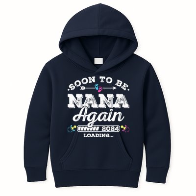 Soon To Be Nana Again 2024 Loading Pregnancy Announcement Kids Hoodie