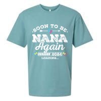 Soon To Be Nana Again 2024 Loading Pregnancy Announcement Sueded Cloud Jersey T-Shirt