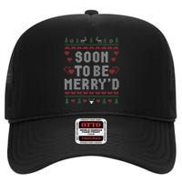 Soon To Be MerryD Engaged Couples Matching Ugly Christmas High Crown Mesh Back Trucker Hat