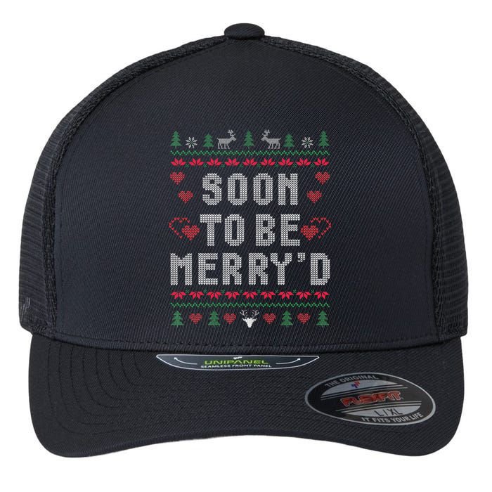 Soon To Be MerryD Engaged Couples Matching Ugly Christmas Flexfit Unipanel Trucker Cap