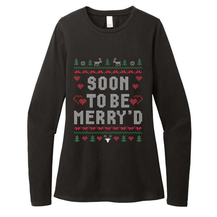 Soon To Be MerryD Engaged Couples Matching Ugly Christmas Womens CVC Long Sleeve Shirt