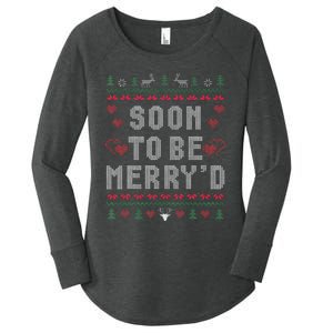 Soon To Be MerryD Engaged Couples Matching Ugly Christmas Women's Perfect Tri Tunic Long Sleeve Shirt