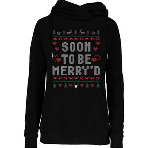 Soon To Be MerryD Engaged Couples Matching Ugly Christmas Womens Funnel Neck Pullover Hood