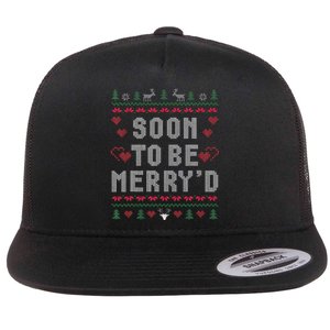 Soon To Be MerryD Engaged Couples Matching Ugly Christmas Flat Bill Trucker Hat