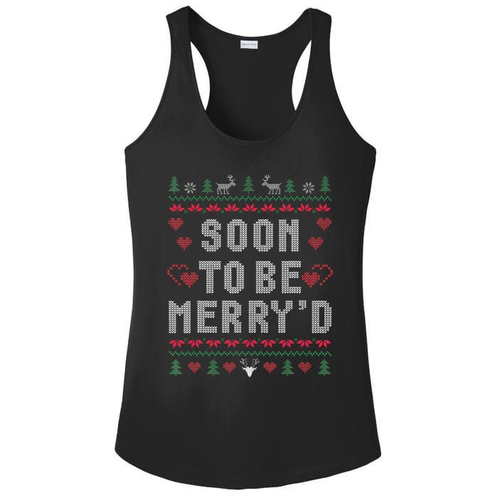 Soon To Be MerryD Engaged Couples Matching Ugly Christmas Ladies PosiCharge Competitor Racerback Tank