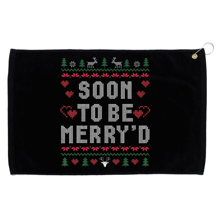 Soon To Be MerryD Engaged Couples Matching Ugly Christmas Grommeted Golf Towel