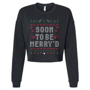 Soon To Be MerryD Engaged Couples Matching Ugly Christmas Cropped Pullover Crew