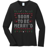 Soon To Be MerryD Engaged Couples Matching Ugly Christmas Ladies Long Sleeve Shirt