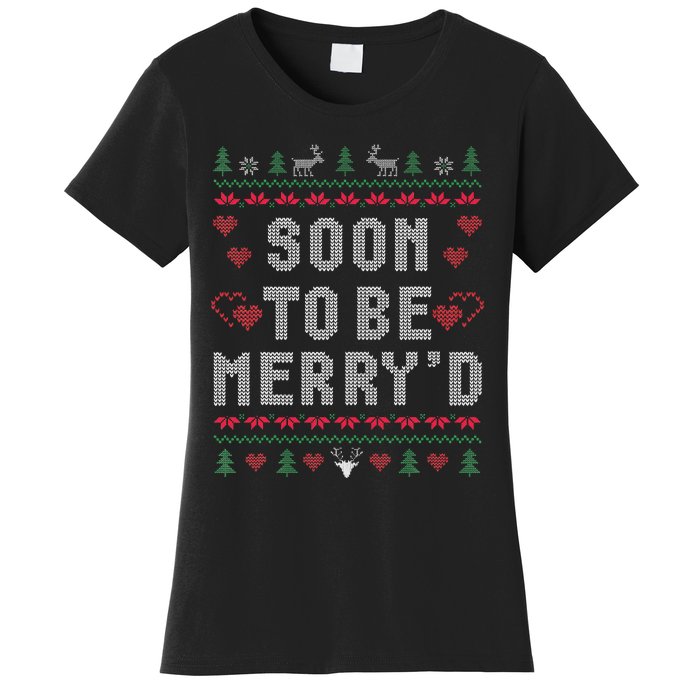 Soon To Be MerryD Engaged Couples Matching Ugly Christmas Women's T-Shirt