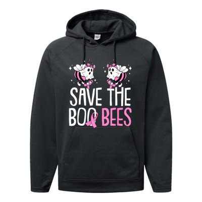 Save The Breast Cancer Awareness Boo Bees Halloween Performance Fleece Hoodie