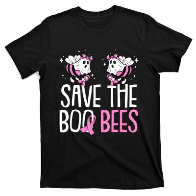 Save The Breast Cancer Awareness Boo Bees Halloween T-Shirt