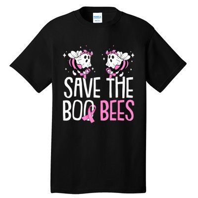 Save The Breast Cancer Awareness Boo Bees Halloween Tall T-Shirt