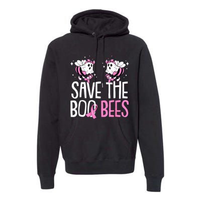 Save The Breast Cancer Awareness Boo Bees Halloween Premium Hoodie