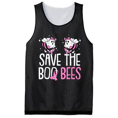 Save The Breast Cancer Awareness Boo Bees Halloween Mesh Reversible Basketball Jersey Tank