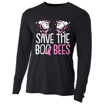 Save The Breast Cancer Awareness Boo Bees Halloween Cooling Performance Long Sleeve Crew