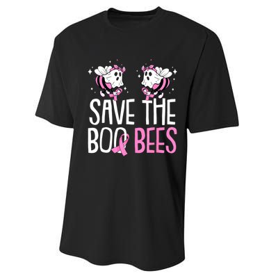 Save The Breast Cancer Awareness Boo Bees Halloween Performance Sprint T-Shirt