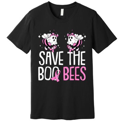 Save The Breast Cancer Awareness Boo Bees Halloween Premium T-Shirt