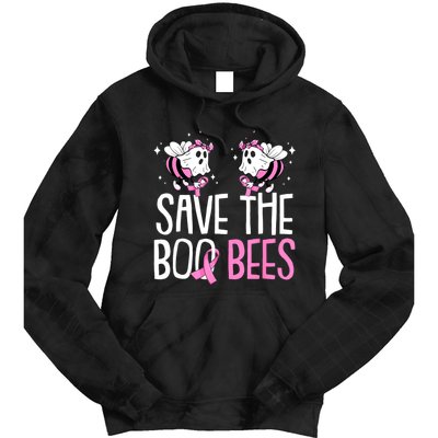 Save The Breast Cancer Awareness Boo Bees Halloween Tie Dye Hoodie