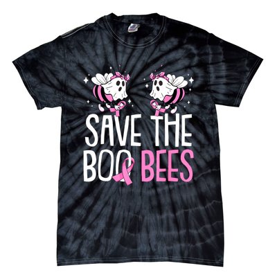 Save The Breast Cancer Awareness Boo Bees Halloween Tie-Dye T-Shirt