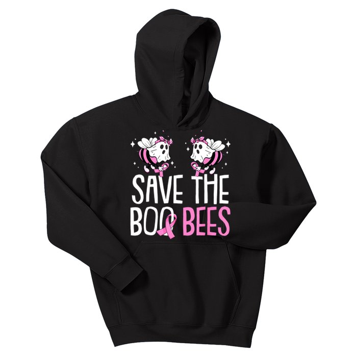 Save The Breast Cancer Awareness Boo Bees Halloween Kids Hoodie